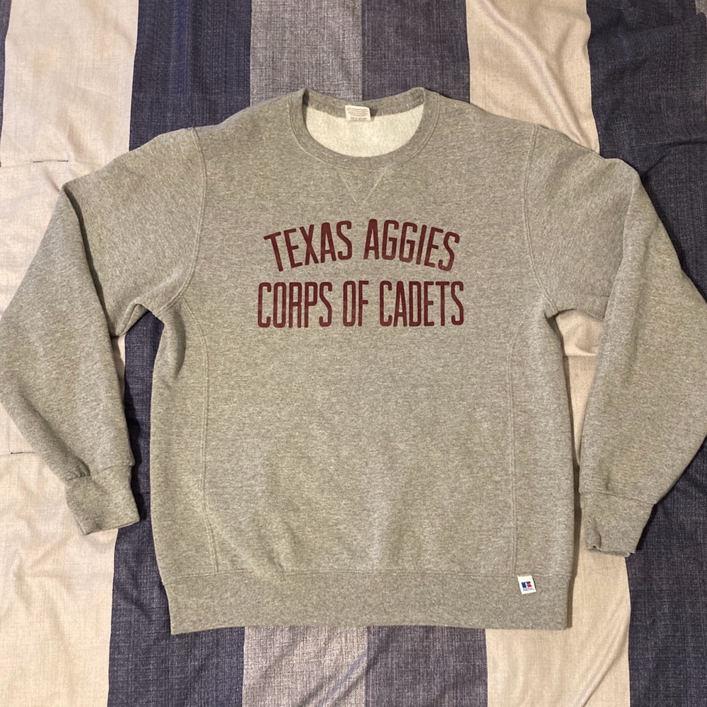 Texas A&M Aggies Mens Unisex Corp of Cadets Sweatshirt Sz M Grey
